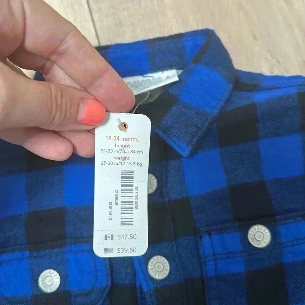 NWT Gymboree Buffalo Check 1-Piece Suit Baby Sz 18-24 Months Snap Buttons